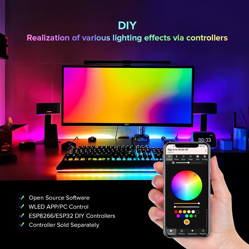 BTF-LIGHTING بلف-لايتينغ WS2812B IC RGB بيبل بيكسل لايت سيد سلسلة لفة فردية قابلة للتوجيه مطاردة اللون ذكية سلسلة ضوء الجنية سلك PVC 32.8 قدم 100LED DC5V لتزيين عيد الميلاد (بدون محول أو وحدة تحكم) - Image 4